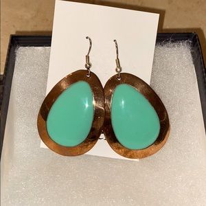 Turquoise and gold earrings